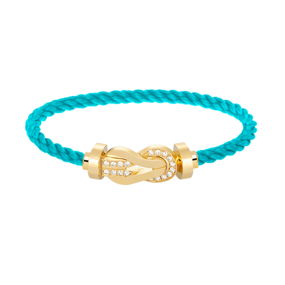 [AuraEcho]CHANCE LARGE 8 FIGURE BUCKLE HALF DIAMOND BRACELET GOLD