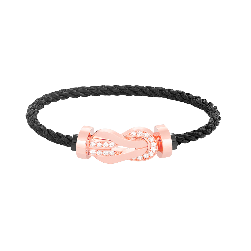 [AuraEcho]CHANCE LARGE 8 FIGURE BUCKLE HALF DIAMOND BRACELET ROSE GOLD