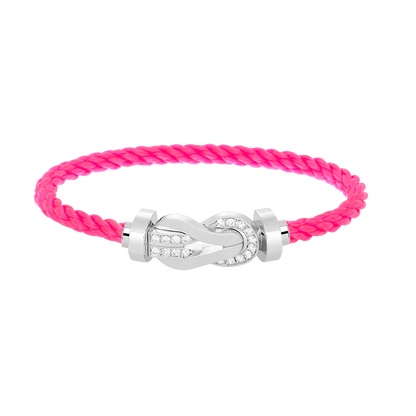 [AuraEcho]CHANCE LARGE 8 FIGURE BUCKLE HALF DIAMOND BRACELET SILVER