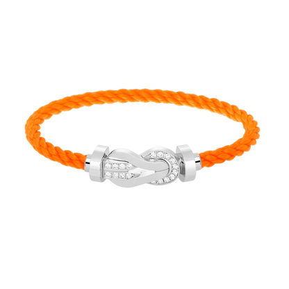 [AuraEcho]CHANCE LARGE 8 FIGURE BUCKLE HALF DIAMOND BRACELET SILVER
