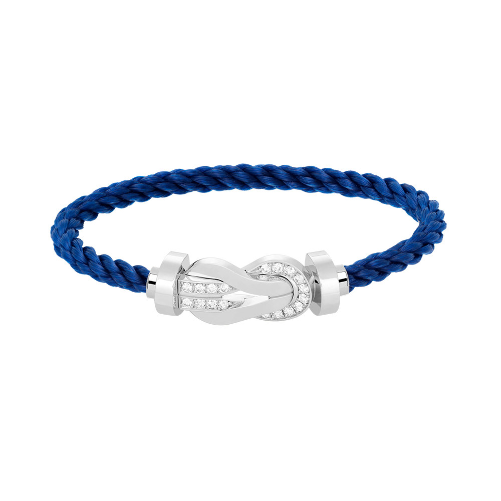 [AuraEcho]CHANCE LARGE 8 FIGURE BUCKLE HALF DIAMOND BRACELET SILVER