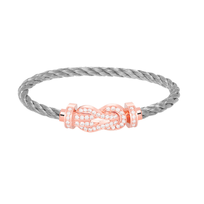 [AuraEcho]CHANCE LARGE 8 FIGURE BUCKLE FULL DIAMOND BRACELET ROSE GOLD