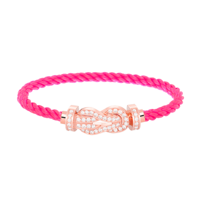 [AuraEcho]CHANCE LARGE 8 FIGURE BUCKLE FULL DIAMOND BRACELET ROSE GOLD