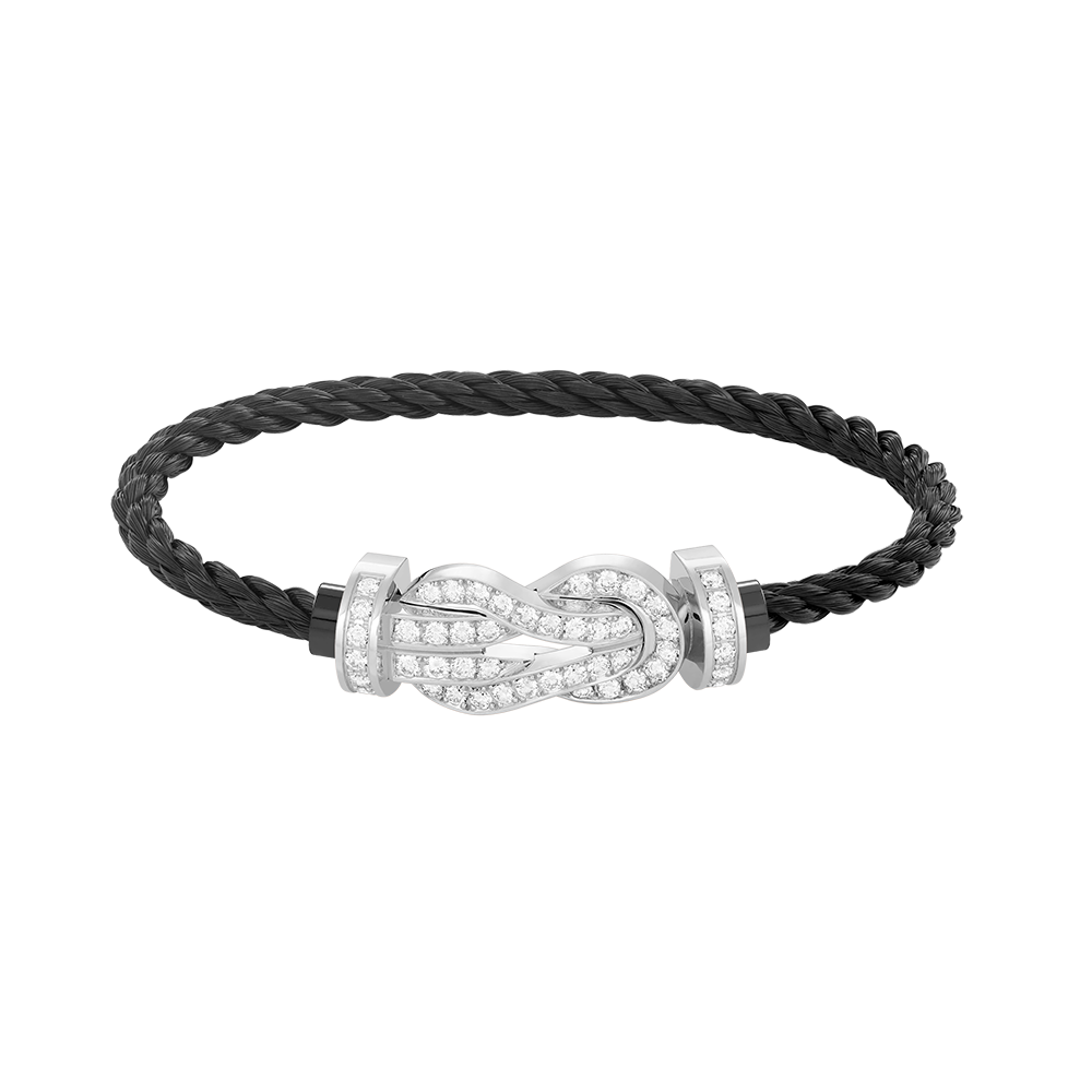 [AuraEcho]CHANCE LARGE 8 FIGURE BUCKLE FULL DIAMOND BRACELET SILVER