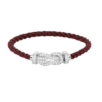 [AuraEcho]CHANCE LARGE 8 FIGURE BUCKLE FULL DIAMOND BRACELET SILVER