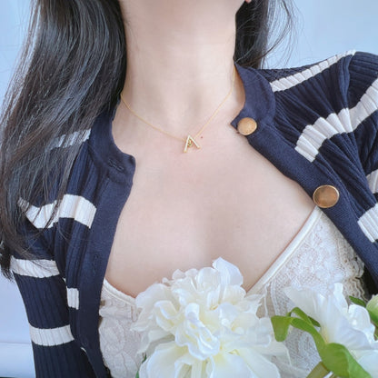 [AuraEcho]Sparkling "A" Shape Necklace