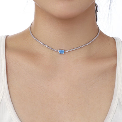 [AuraEcho]2.0 carat Ornate Emerald Cut Necklace