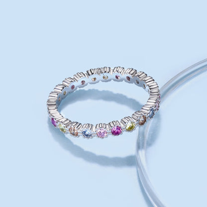 [AuraEcho]Exquisite Colorful Round Cut Party Ring