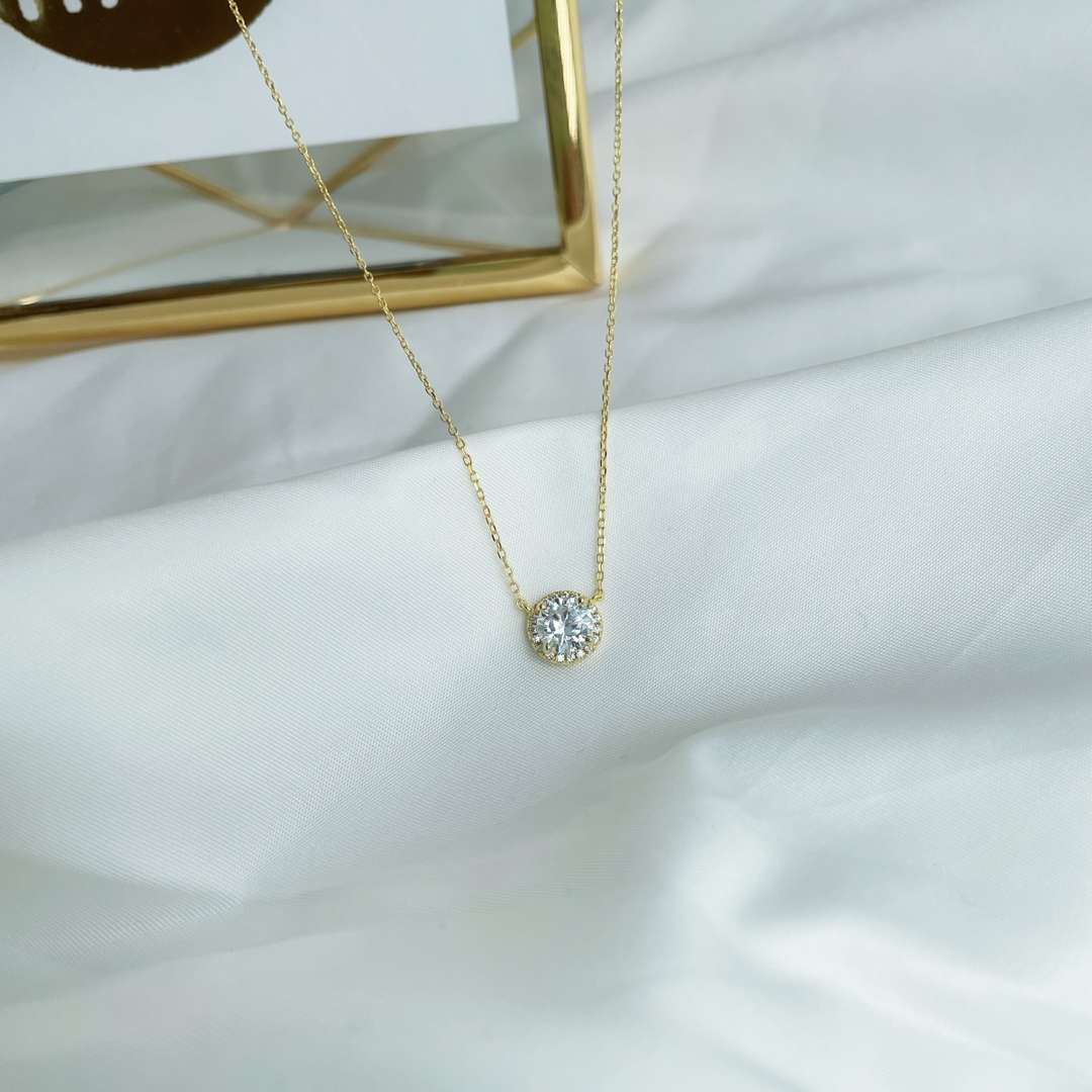[AuraEcho]Luxurious Round Cut Necklace