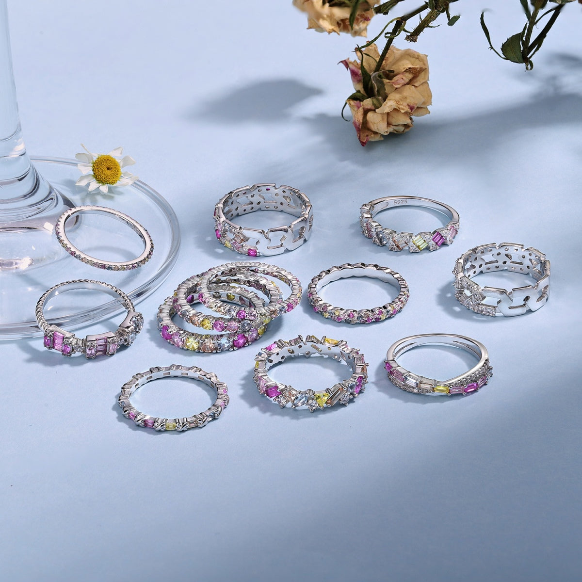 [AuraEcho]Dazzling Polychromatic Multi cut Daily Ring