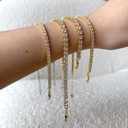 [AuraEcho]Sparkling Radiant Princess Cut Tennis Bracelet