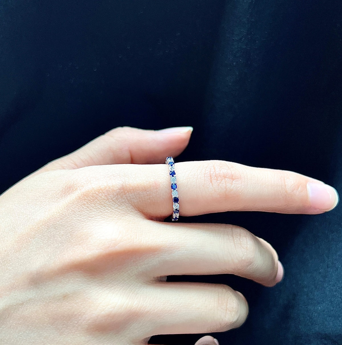 [AuraEcho]Exquisite Colorful Round Cut Tennis Ring