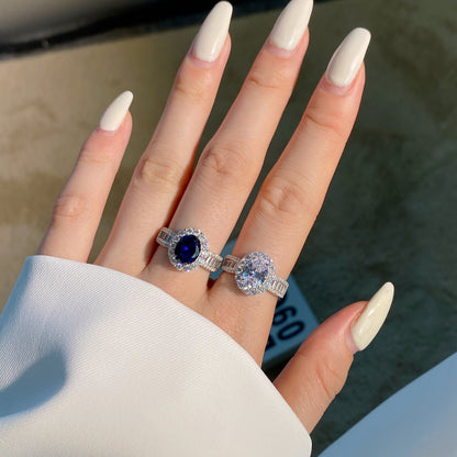 [AuraEcho]1.5 Carat Dazzling Charming Oval Cut Banquet Ring