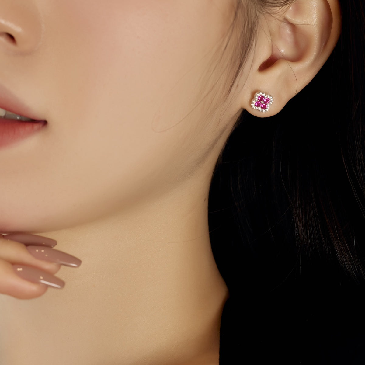 [AuraEcho]Four-Leaf Clover Flower Shaped Earrings