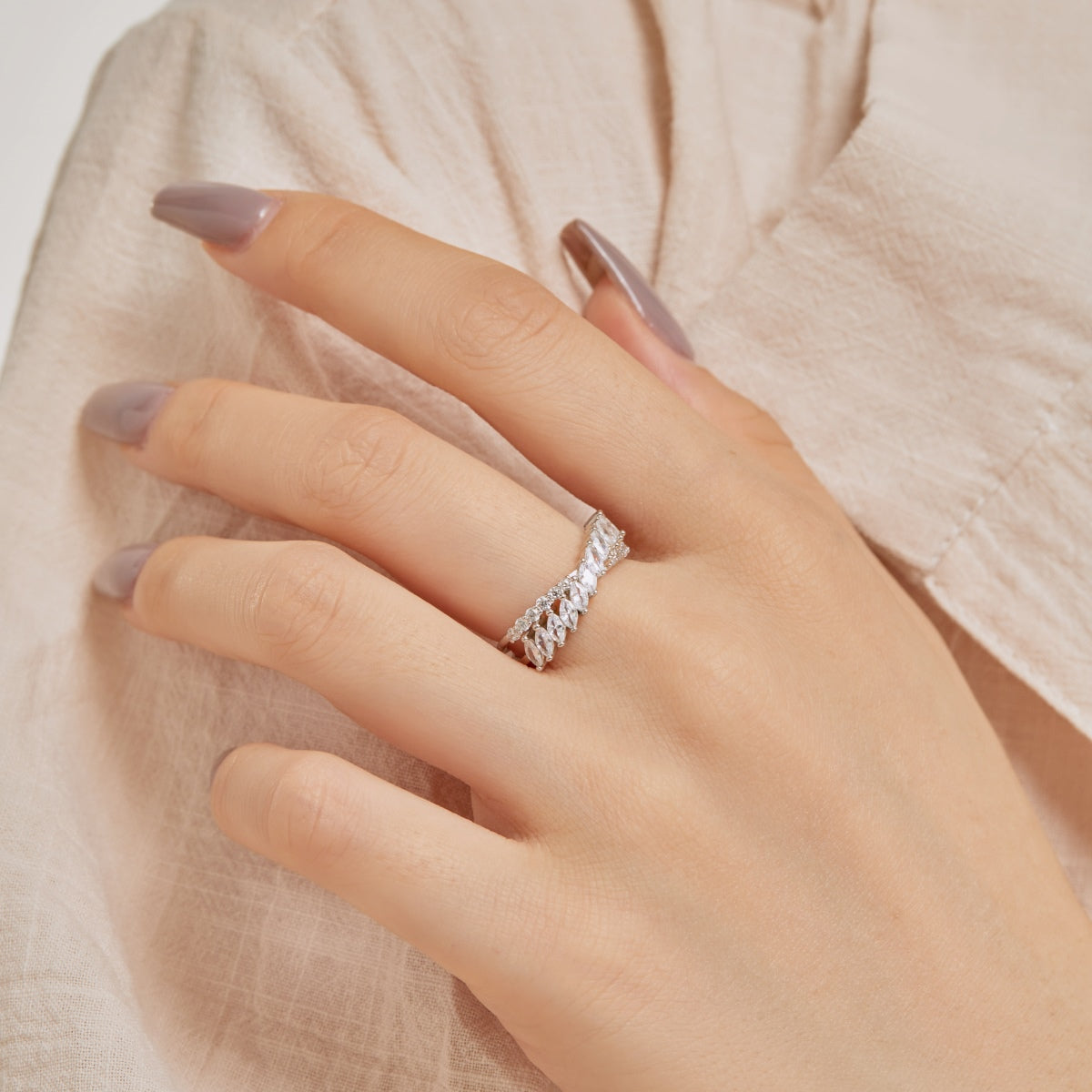 [AuraEcho]Unique Colorful Marquise Cut Daily Ring