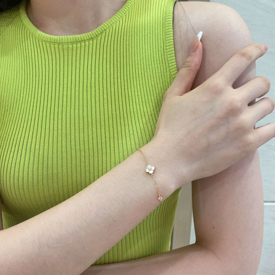 [AuraEcho]Delicate Four Leaf Clover Bracelet