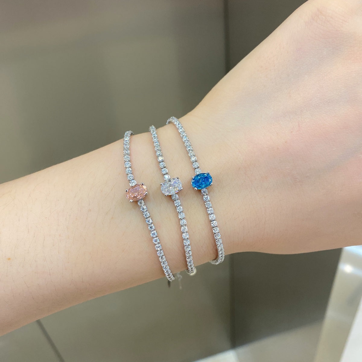 [AuraEcho]0.75 Carat Exquisite Oval Cut Daily Bracelet