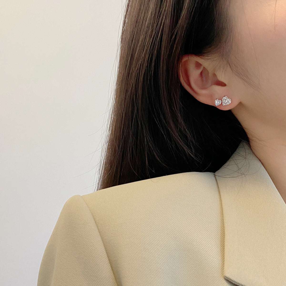 [AuraEcho]Double Heart-Shape Classic Princess Style Earrings