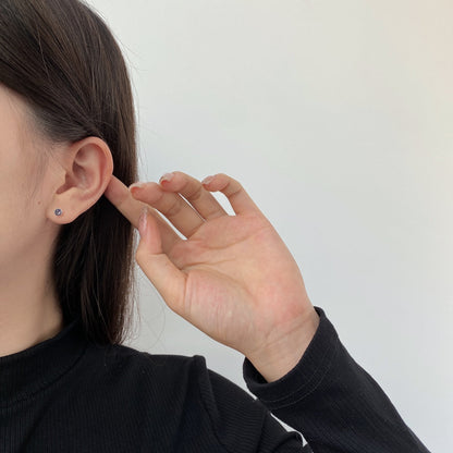 [AuraEcho]Sparkling Colorful Round Shape Earrings