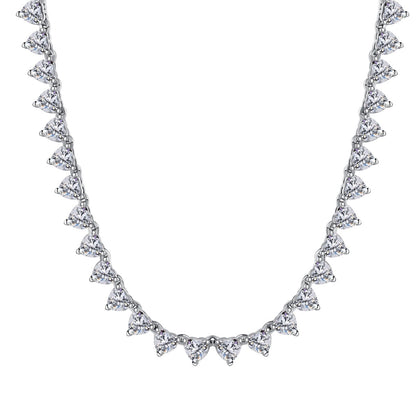 [AuraEcho]Ornate Heart Cut Tennis Necklace
