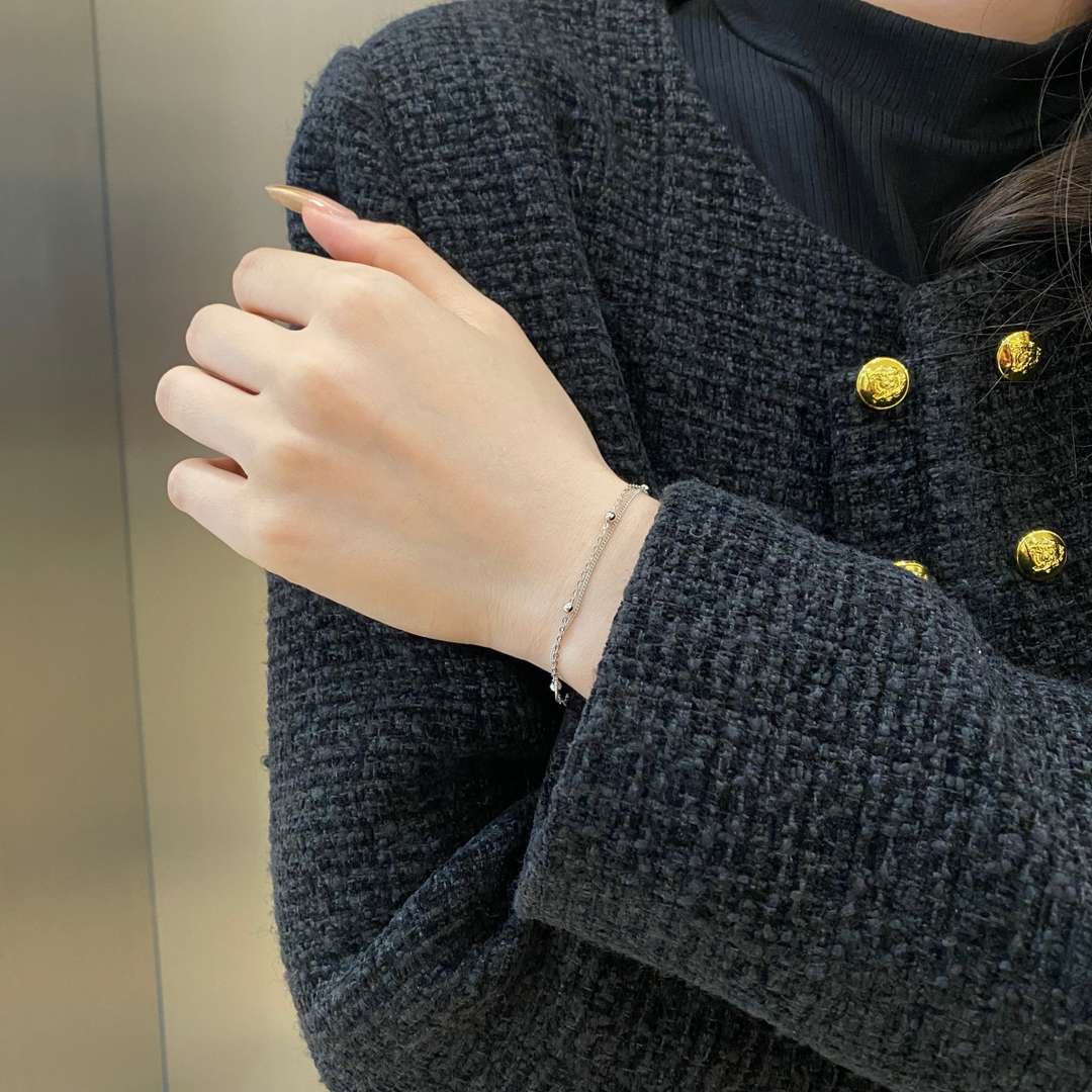 [AuraEcho]Delicate Bead Double Layer Bracelet
