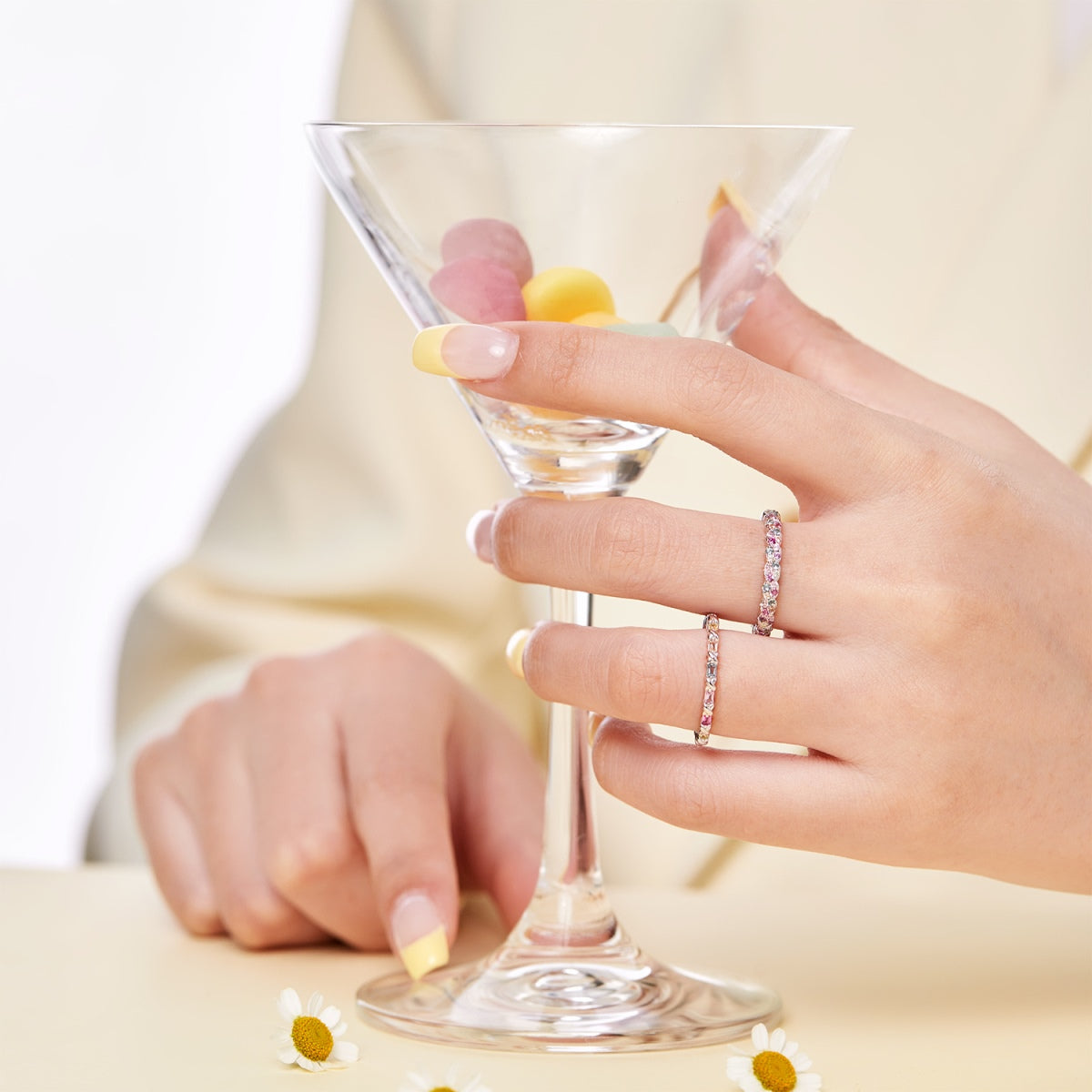 [AuraEcho]Charming Colorful Round Cut Daily Ring