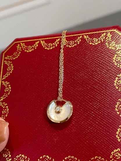 [AuraEcho]AMULETTE ROSE GOLD MOP NECKLACE