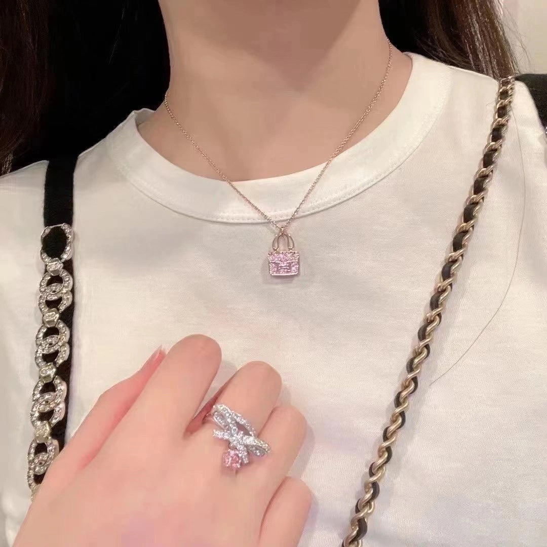 [AuraEcho]CONSTANCE PEDANT PURPLE DIAMOND NECKLACE