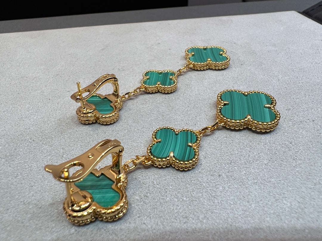 [AuraEcho]CLOVER MALACHITE 3 MOTIFS GOLD