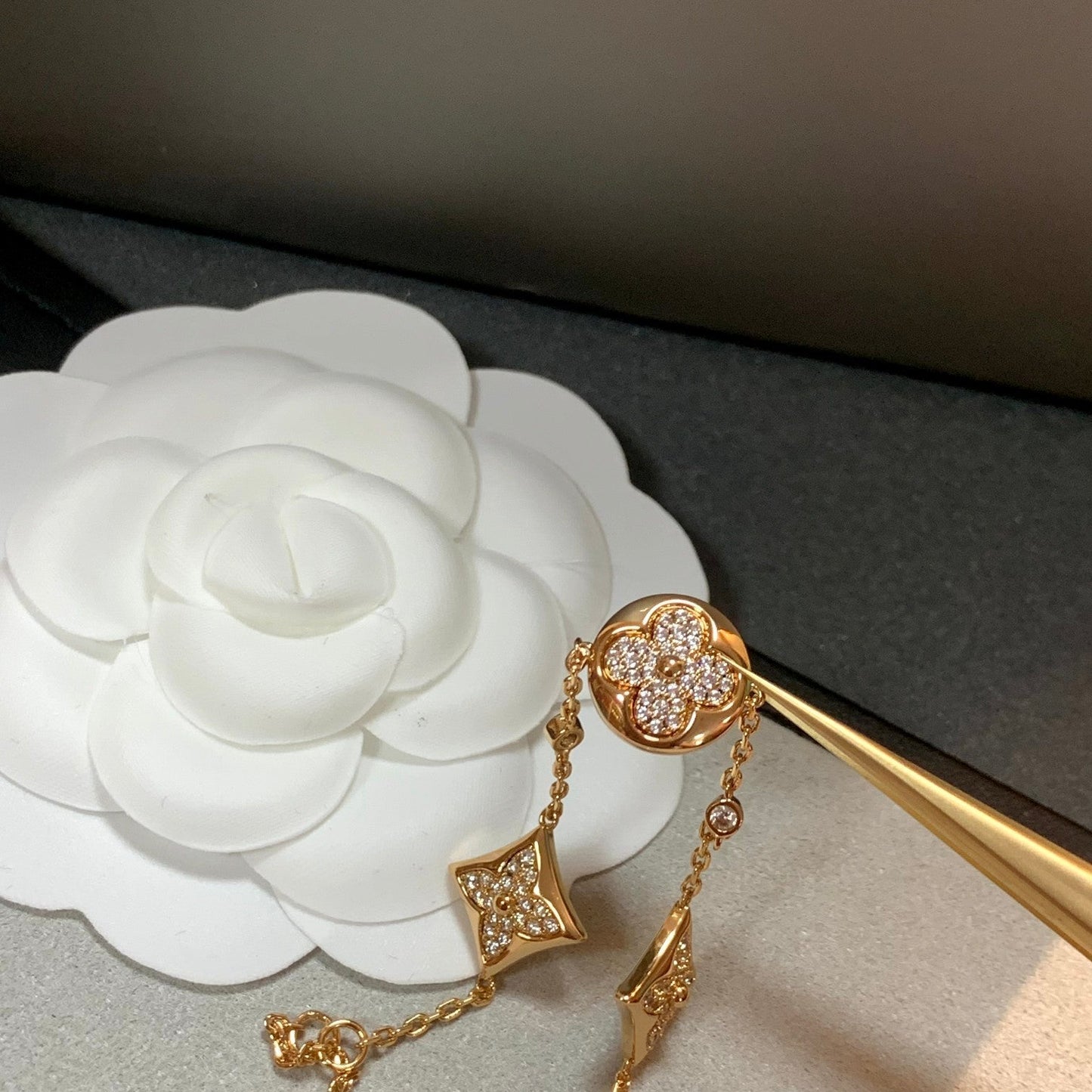 [AuraEcho]STAR AND SUN 4 MOTIFS GOLD DIAMONDS BRACELET
