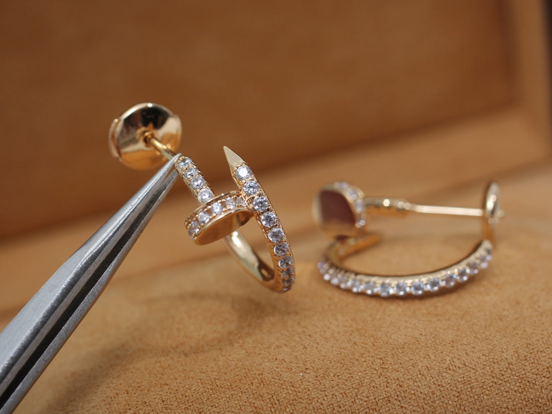 [AuraEcho]JUSTE EARRINGS 12.75MM PINK GOLD DIAMOND