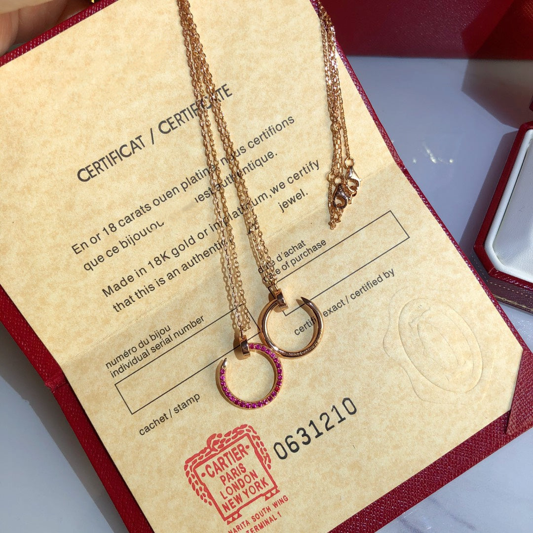 [AuraEcho]JUSTE NECKLACE GOLD RED DIAMONDS