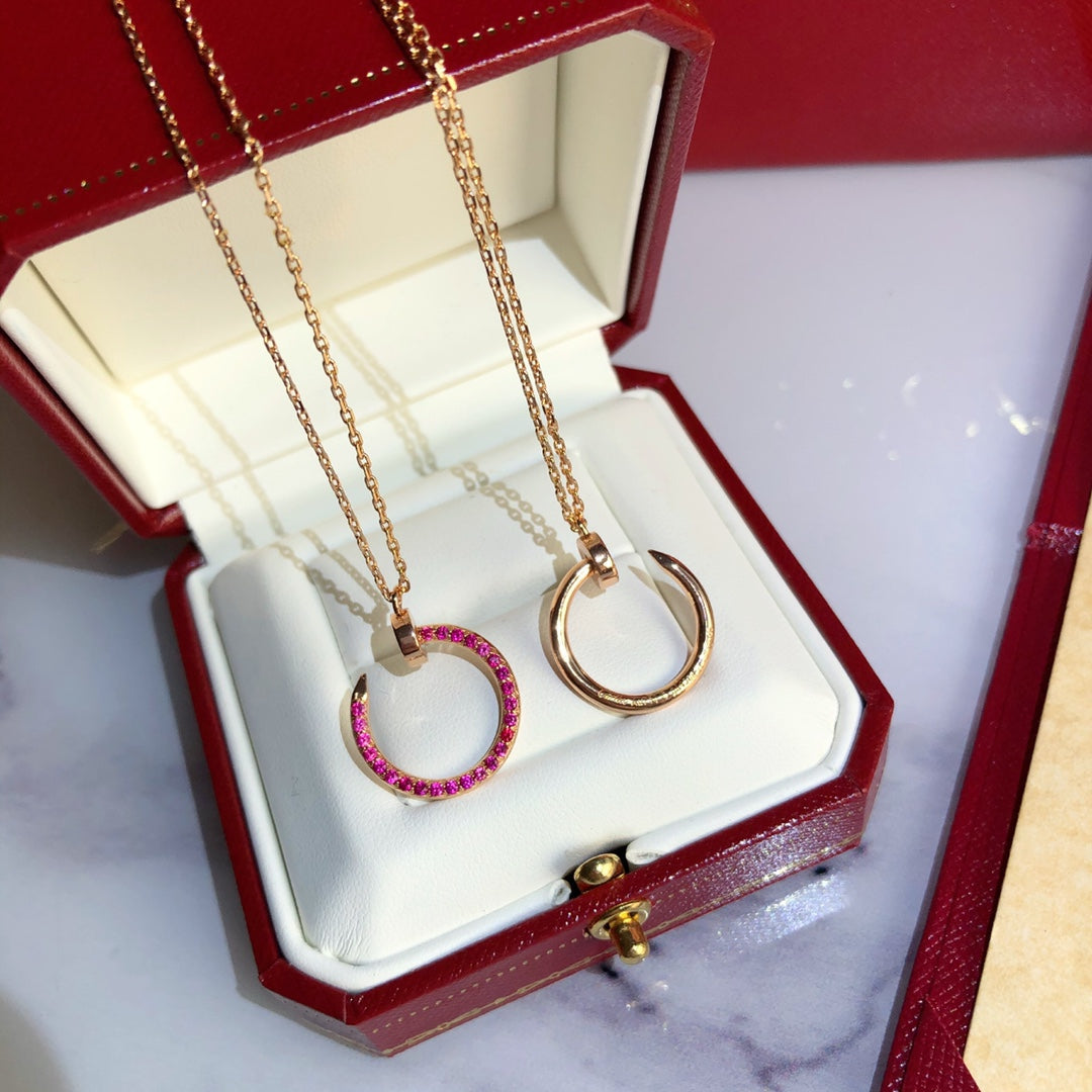 [AuraEcho]JUSTE NECKLACE GOLD RED DIAMONDS