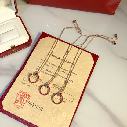 [AuraEcho]JUSTE NECKLACE RED FULL DIAMONDS
