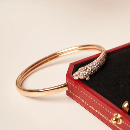 [AuraEcho]PANTHERE HALF DIAMOND OPEN BRACELET