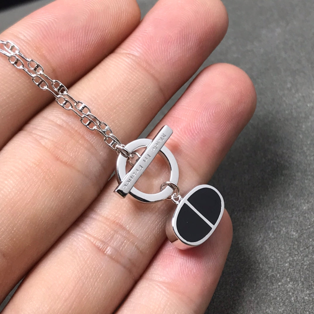 [AuraEcho]CHAINE VERSO BLACK CERAMIC  NECKLACE