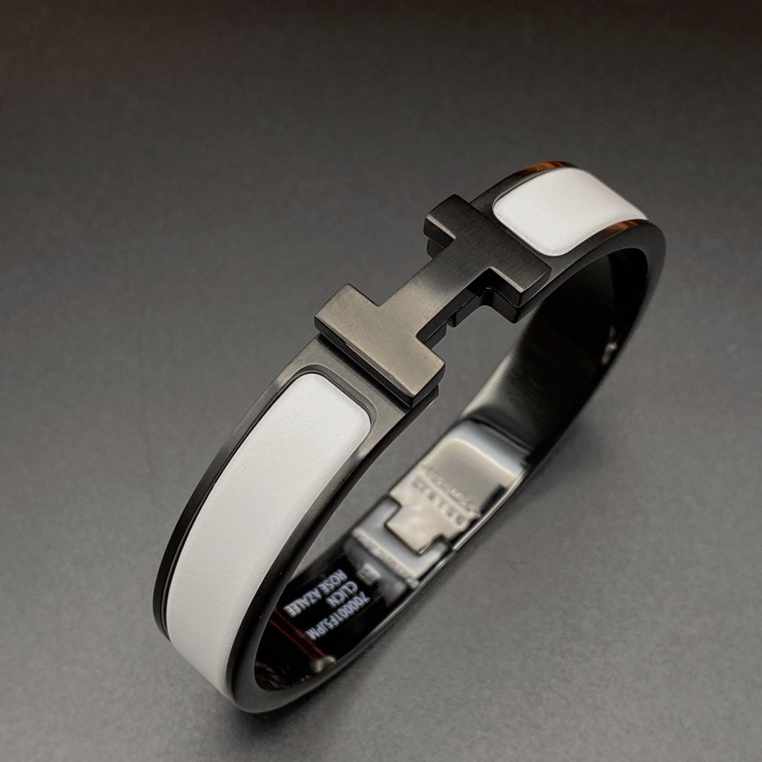 [AuraEcho]H BRACELET 12MM BLACK WHITE CERAMIC