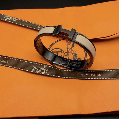 [AuraEcho]H BRACELET 12MM BLACK BEIGE CERAMIC