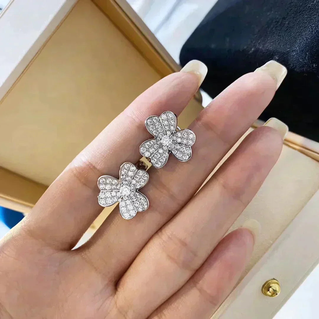 [AuraEcho]CLOVER COMOS DIAMOND EARRINGS SILVER