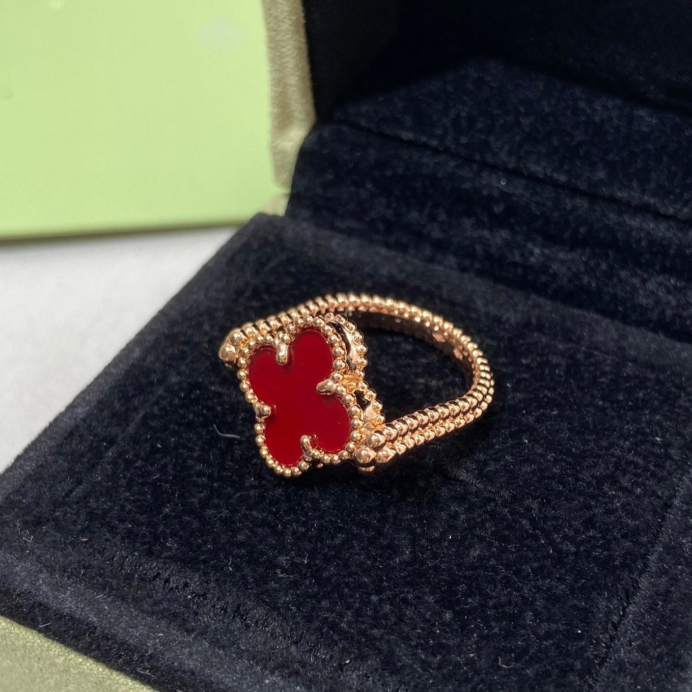 [AuraEcho]CLOVER RIVERSIBLE ROSE GOLD RING