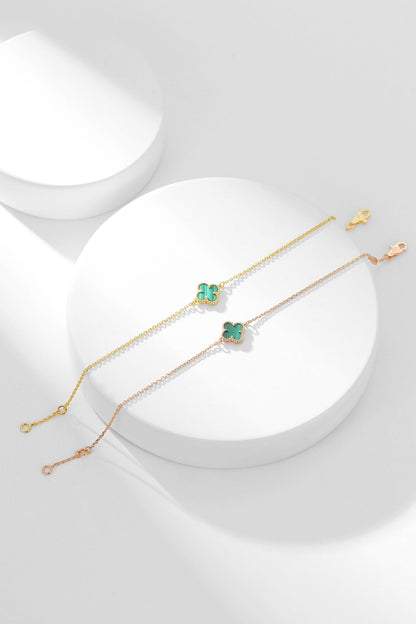 [AuraEcho]CLOVER BRACELET MALACHITE 1 MOTIF