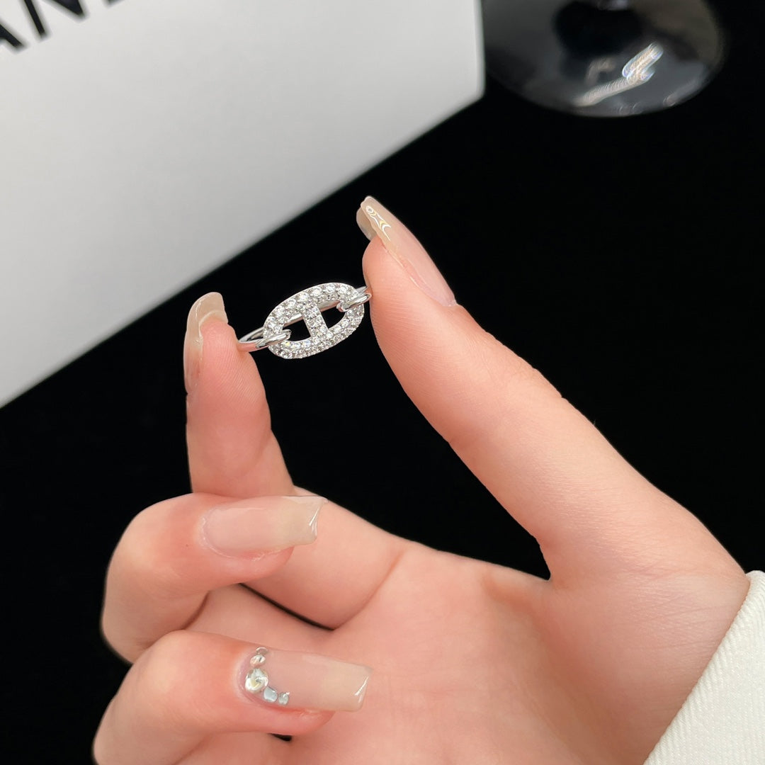 [AuraEcho]RONDE SMALL SILVER DIAMOND RING