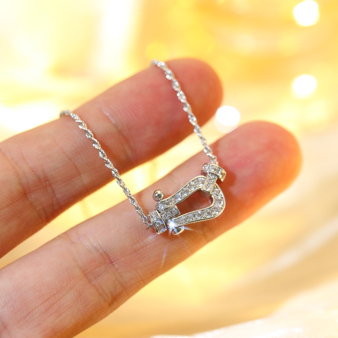 [AuraEcho]FORCE 10 DIAMOND SILVER NECKLACE MINI MODEL