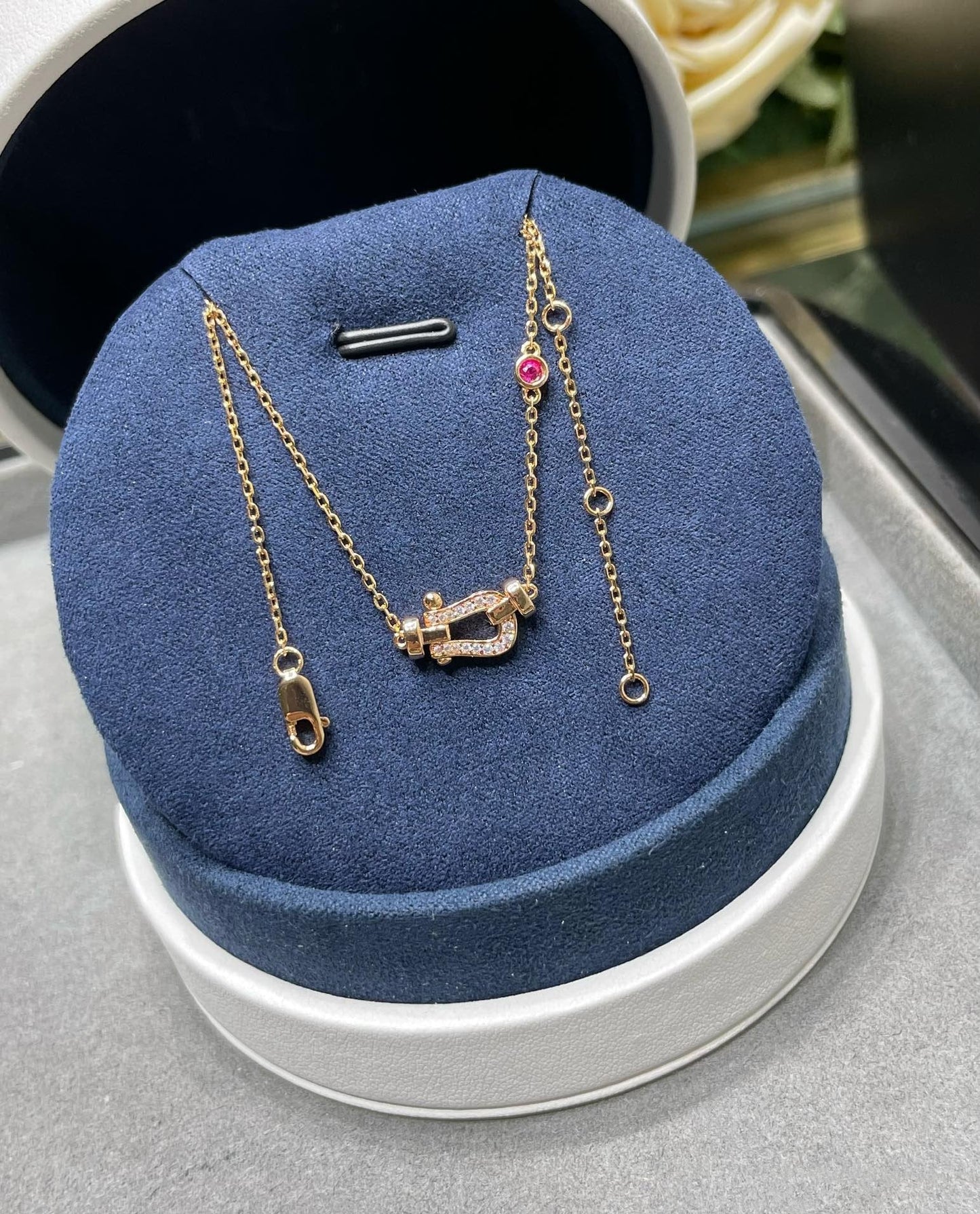 [AuraEcho]FORCE 10 DIAMOND PINK GOLD NECKLACE