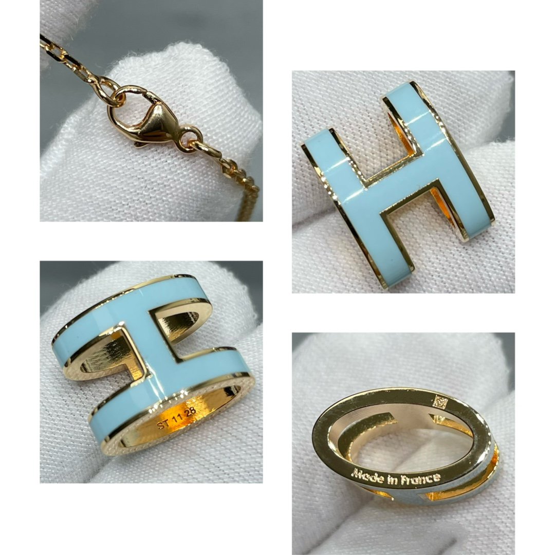 [AuraEcho]POP H SKY BLUE NECKLACE