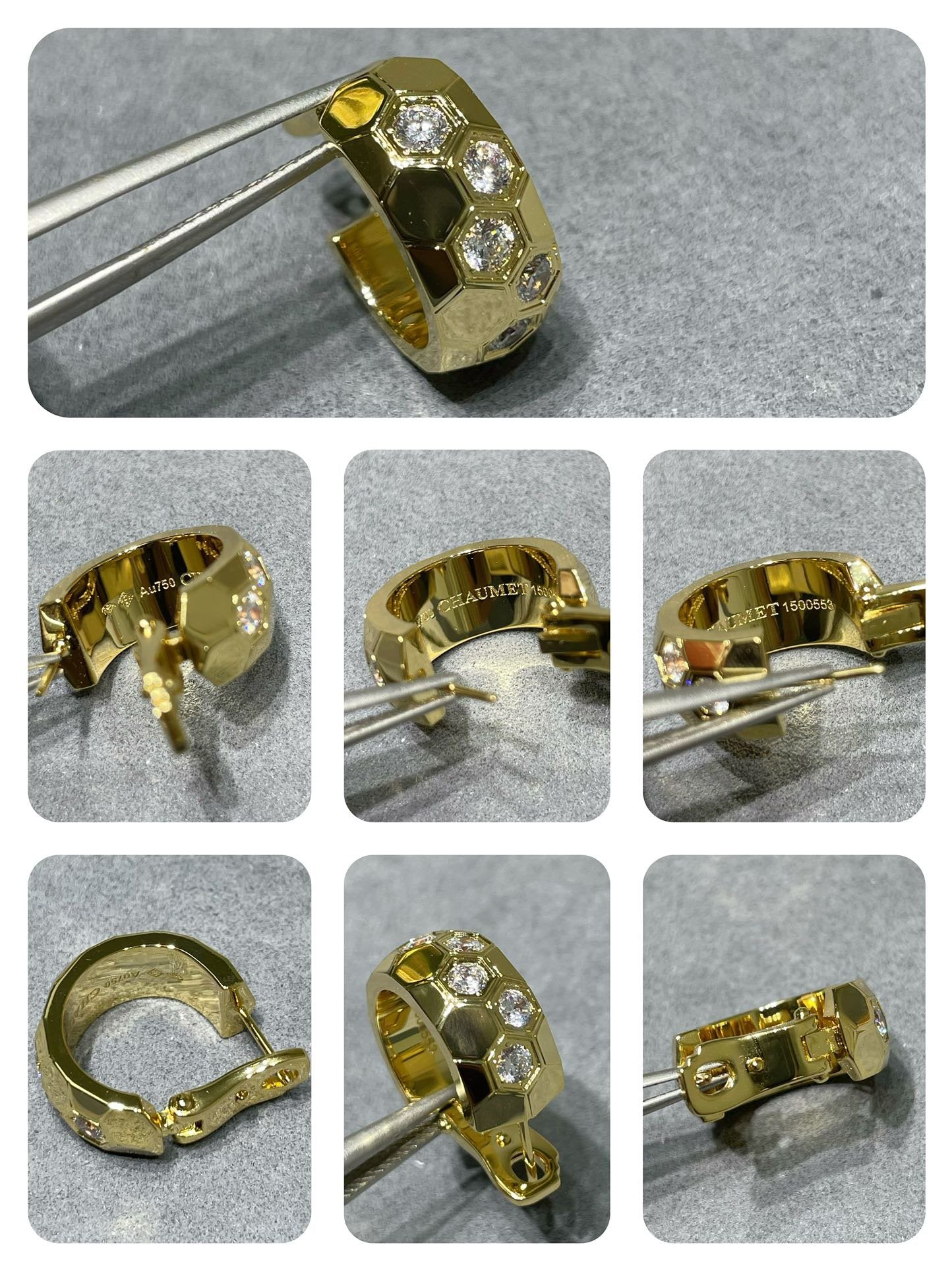 [AuraEcho]BEE LOVE DIAMOND HOOP EARRINGS