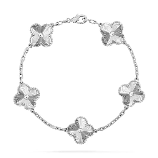 [AuraEcho]CLOVER SILVER 5 MOTIFS BRACELET