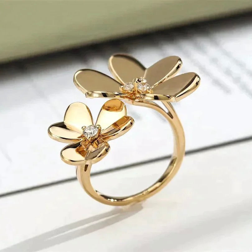 [AuraEcho]CLOVER COMOS GOLD DIAMOND RING