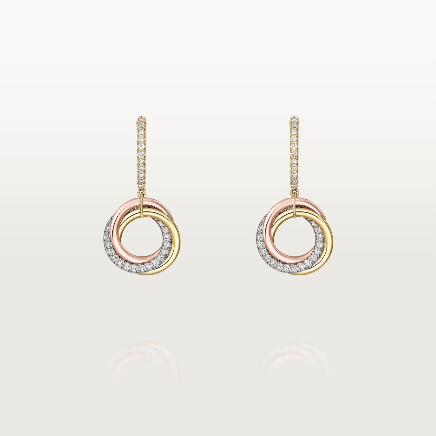 [AuraEcho]TRINITY HALF DIAMOND  EARRINGS