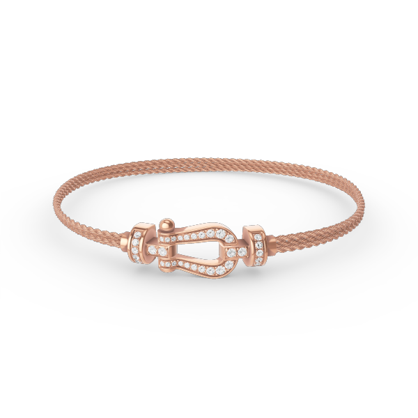[AuraEcho]FORCE SMALL HORSESHOE  DIAMOND CHAIN ROPE BRACELET